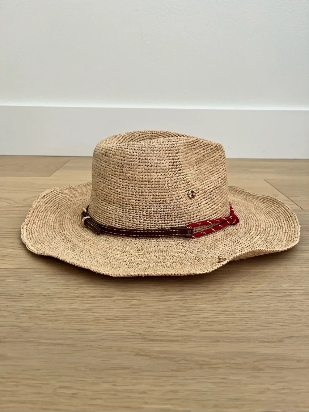 Miu Miu Straw Cowboy Hat With Red Rope Detail - Picture 5 of 7